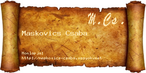 Maskovics Csaba névjegykártya